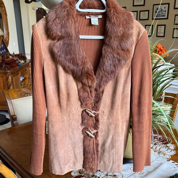 Nygard Collection Jackets & Blazers - Nygard Collection  Rabbit Fur Collar Jacket